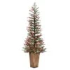 5.5ft Pre-Lit Frosted Berry Potted Pine Artificial Christmas Tree, Warm White Dura-Lit LED Lights 2 5.5ft Pre-Lit Frosted Berry Potted Pine Artificial Christmas Tree, Warm White Dura-Lit LED Lights -Christmas Designers Store D522617S 1