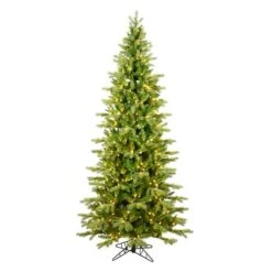 7.5ft. Pre-Lit Slim Balsam Spruce Artificial Christmas Tree, Warm White Dura-Lit® LED Lights