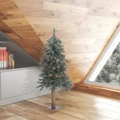 3ft. Pre-Lit Natural Bark Alpine Artificial Christmas Tree, Warm White Dura-Lit® LED Lights -Christmas Designers Store D522644S 2