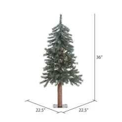 3ft. Pre-Lit Natural Bark Alpine Artificial Christmas Tree, Warm White Dura-Lit® LED Lights -Christmas Designers Store D522644S 4