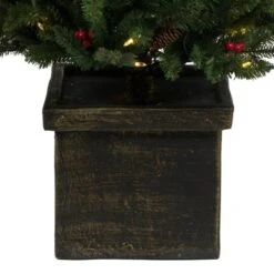 5ft. Pre-Lit Potted Mixed Berry Pine Artificial Christmas Tree, White LED Lights -Christmas Designers Store D522659S 5