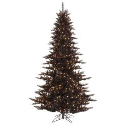 3ft. Pre-Lit Black Fir Artificial Christmas Tree, Warm White LED Lights -Christmas Designers Store D522682S 1 1