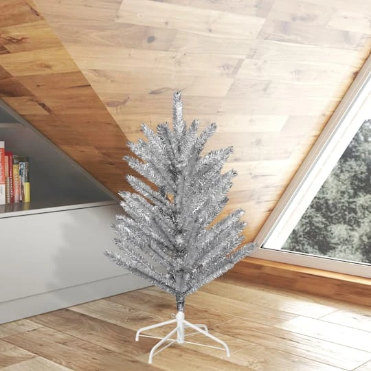 3ft. Unlit Silver Vintage Aluminum Artificial Christmas Tree 5 3ft. Unlit Silver Vintage Aluminum Artificial Christmas Tree - Image 3