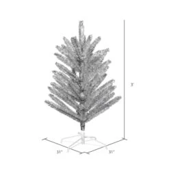 3ft. Unlit Silver Vintage Aluminum Artificial Christmas Tree 11 3ft. Unlit Silver Vintage Aluminum Artificial Christmas Tree -Christmas Designers Store D522686S 14