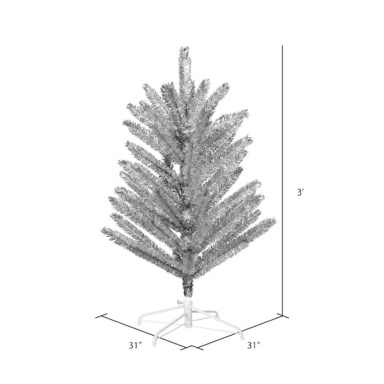 3ft. Unlit Silver Vintage Aluminum Artificial Christmas Tree 7 3ft. Unlit Silver Vintage Aluminum Artificial Christmas Tree - Image 5