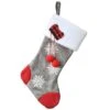 18" Gray Christmas Stocking With Snowflakes 1 18" Gray Christmas Stocking With Snowflakes -Christmas Designers Store D531296S 1