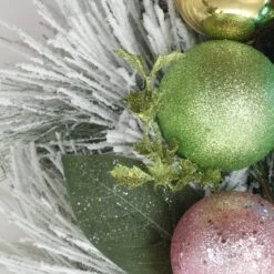 Snowy Pine & Ornament Spray 12 Snowy Pine & Ornament Spray -Christmas Designers Store D531302S 3