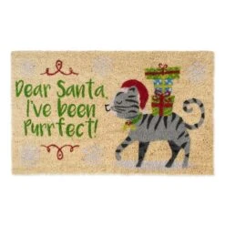 DII® Dear Santa, I've Been Purrfect Doormat 10 DII® Dear Santa, I've Been Purrfect Doormat -Christmas Designers Store D539794S 1 1