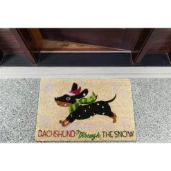 DII® Dachshund Through The Snow Doormat -Christmas Designers Store D539797S 5