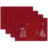 DII® Embroidered Snowman Placemats, 4ct. -Christmas Designers Store D540026S 1