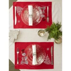 DII® Embroidered Snowman Placemats, 4ct. 23 DII® Embroidered Snowman Placemats, 4ct. -Christmas Designers Store D540026S 10