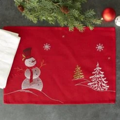 DII® Embroidered Snowman Placemats, 4ct. 21 DII® Embroidered Snowman Placemats, 4ct. -Christmas Designers Store D540026S 8