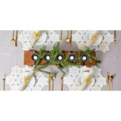 DII® Embroidered Snowflake Placemats, 4ct. -Christmas Designers Store D540029S 7