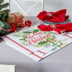 DII® Merry Christmas Print Placemats, 6ct. -Christmas Designers Store D540030S 9