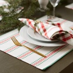 DII® Joyful Snowflakes Jacquard Placemats, 4ct. -Christmas Designers Store D540031S 3