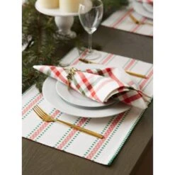 DII® Joyful Snowflakes Jacquard Placemats, 4ct. -Christmas Designers Store D540031S 5