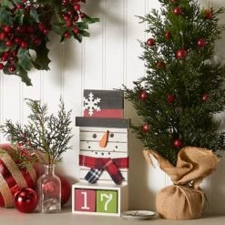 DII® Square Snowman Tabletop Block Calendar 14 DII® Square Snowman Tabletop Block Calendar -Christmas Designers Store D540038S 3