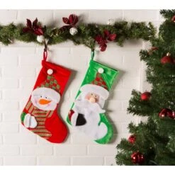 DII® Santa & Snowman Stocking Set -Christmas Designers Store D540056S 5
