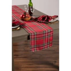 DII® 72" Metallic Holiday Plaid Table Runner 10 DII® 72" Metallic Holiday Plaid Table Runner -Christmas Designers Store D540088S 5