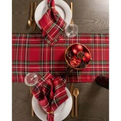 DII® 72" Metallic Holiday Plaid Table Runner 13 DII® 72" Metallic Holiday Plaid Table Runner -Christmas Designers Store D540088S 7