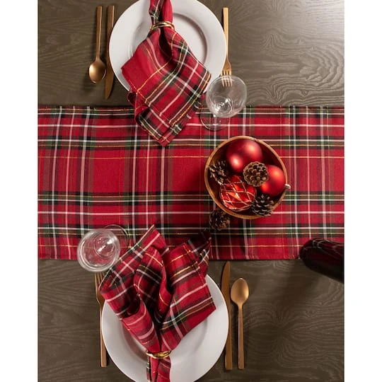 DII® 72" Metallic Holiday Plaid Table Runner 8 DII® 72" Metallic Holiday Plaid Table Runner - Image 6