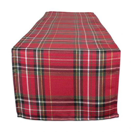 DII® 108" Metallic Holiday Plaid Table Runner 4 DII® 108" Metallic Holiday Plaid Table Runner - Image 2