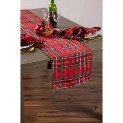 DII® 108" Metallic Holiday Plaid Table Runner 13 DII® 108" Metallic Holiday Plaid Table Runner -Christmas Designers Store D540092S 6