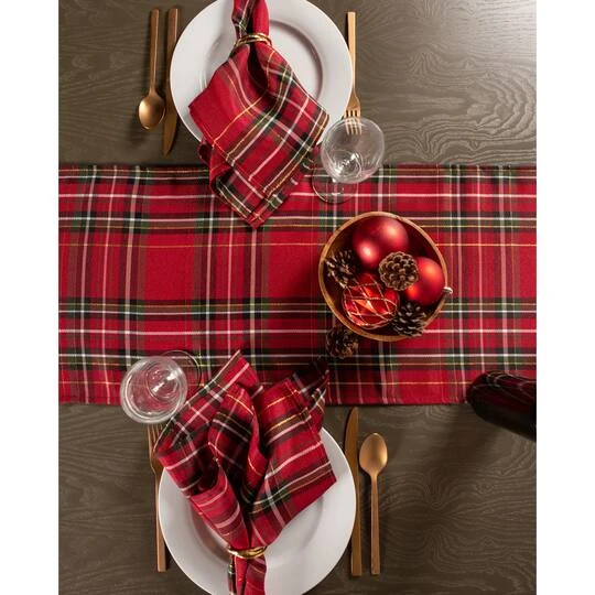 DII® 108" Metallic Holiday Plaid Table Runner 5 DII® 108" Metallic Holiday Plaid Table Runner - Image 3