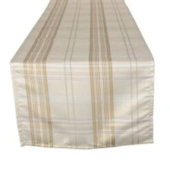 DII® 108" Cream Metallic Plaid Table Runner 10 DII® 108" Cream Metallic Plaid Table Runner -Christmas Designers Store D540094S 1 1