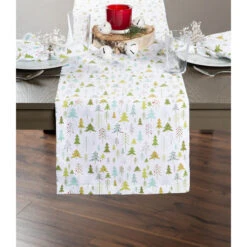 DII® 108" Holiday Woods Printed Table Runner -Christmas Designers Store D540096S 4