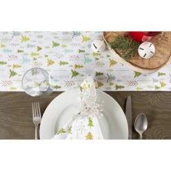DII® 108" Holiday Woods Printed Table Runner -Christmas Designers Store D540096S 7