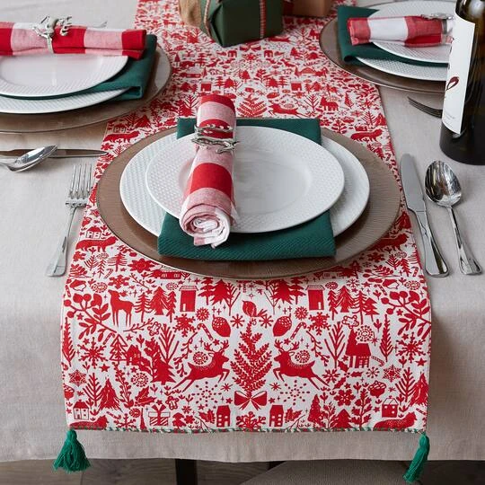 DII® 72" Christmas Woods Embellished Table Runner 6 DII® 72" Christmas Woods Embellished Table Runner - Image 4