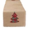 DII® 108" Embroidered Tree Burlap Table Runner -Christmas Designers Store D540105S 1