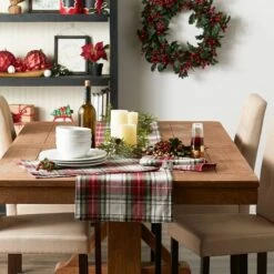 DII® 108" Christmas Plaid Table Runner -Christmas Designers Store D540109S 10
