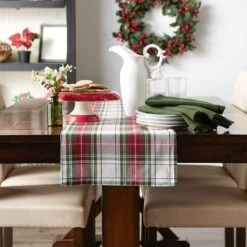 DII® 108" Christmas Plaid Table Runner -Christmas Designers Store D540109S 3