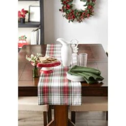 DII® 108" Christmas Plaid Table Runner -Christmas Designers Store D540109S 4