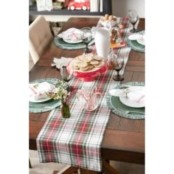 DII® 108" Christmas Plaid Table Runner -Christmas Designers Store D540109S 9