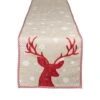 DII® 70" Red Reindeer Embroidered Table Runner 1 DII® 70" Red Reindeer Embroidered Table Runner -Christmas Designers Store D540110S 1