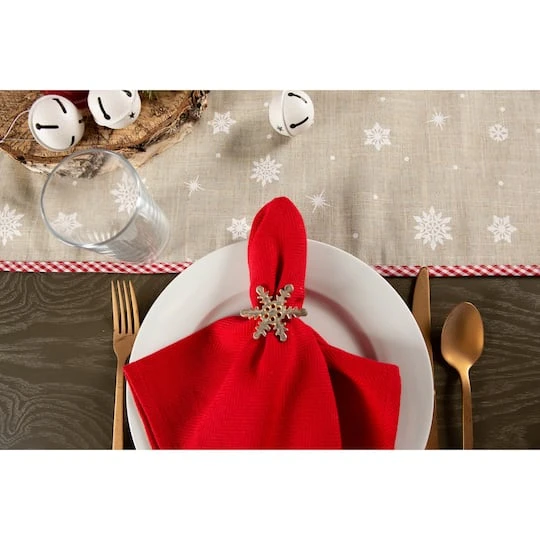 DII® 70" Red Reindeer Embroidered Table Runner 9 DII® 70" Red Reindeer Embroidered Table Runner - Image 7