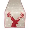 DII® 108" Red Reindeer Embroidered Table Runner 2 DII® 108" Red Reindeer Embroidered Table Runner -Christmas Designers Store D540115S 1