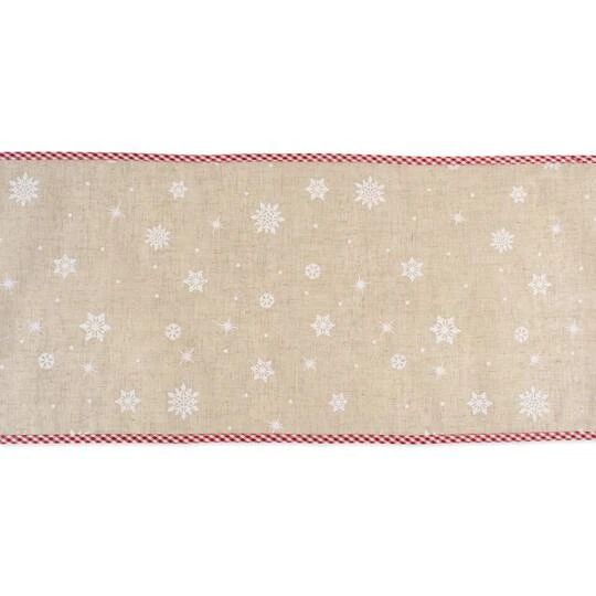 DII® 108" Red Reindeer Embroidered Table Runner 6 DII® 108" Red Reindeer Embroidered Table Runner - Image 4