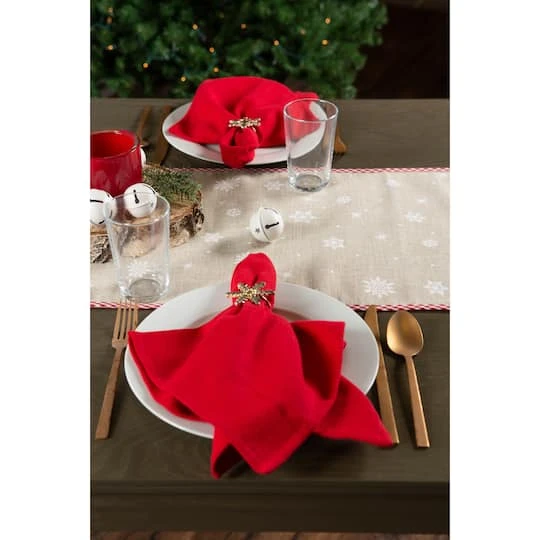 DII® 108" Red Reindeer Embroidered Table Runner 7 DII® 108" Red Reindeer Embroidered Table Runner - Image 5