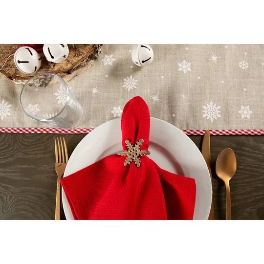 DII® 108" Red Reindeer Embroidered Table Runner 9 DII® 108" Red Reindeer Embroidered Table Runner - Image 7
