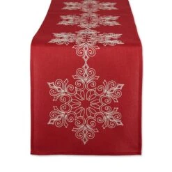 DII® 70" Sparkle Snowflakes Embroidered Table Runner