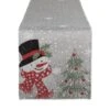 DII® 70" Grey Snowman Embroidered Table Runner -Christmas Designers Store D540118S 1