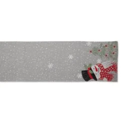 DII® 70" Grey Snowman Embroidered Table Runner -Christmas Designers Store D540118S 2