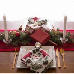 DII® 72" Red Stag Christmas Print Table Runner 17 DII® 72" Red Stag Christmas Print Table Runner -Christmas Designers Store D540124S 6