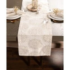 DII® 108'' Winter Sparkle Jacquard Table Runner -Christmas Designers Store D540128S 6
