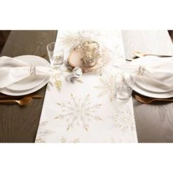 DII® 72'' Snowflake Sparkle Printed Table Runner 11 DII® 72'' Snowflake Sparkle Printed Table Runner -Christmas Designers Store D540130S 6