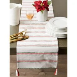 DII® 108'' Joyful Snowflakes Jacquard Reversible Table Runner -Christmas Designers Store D540136S 7